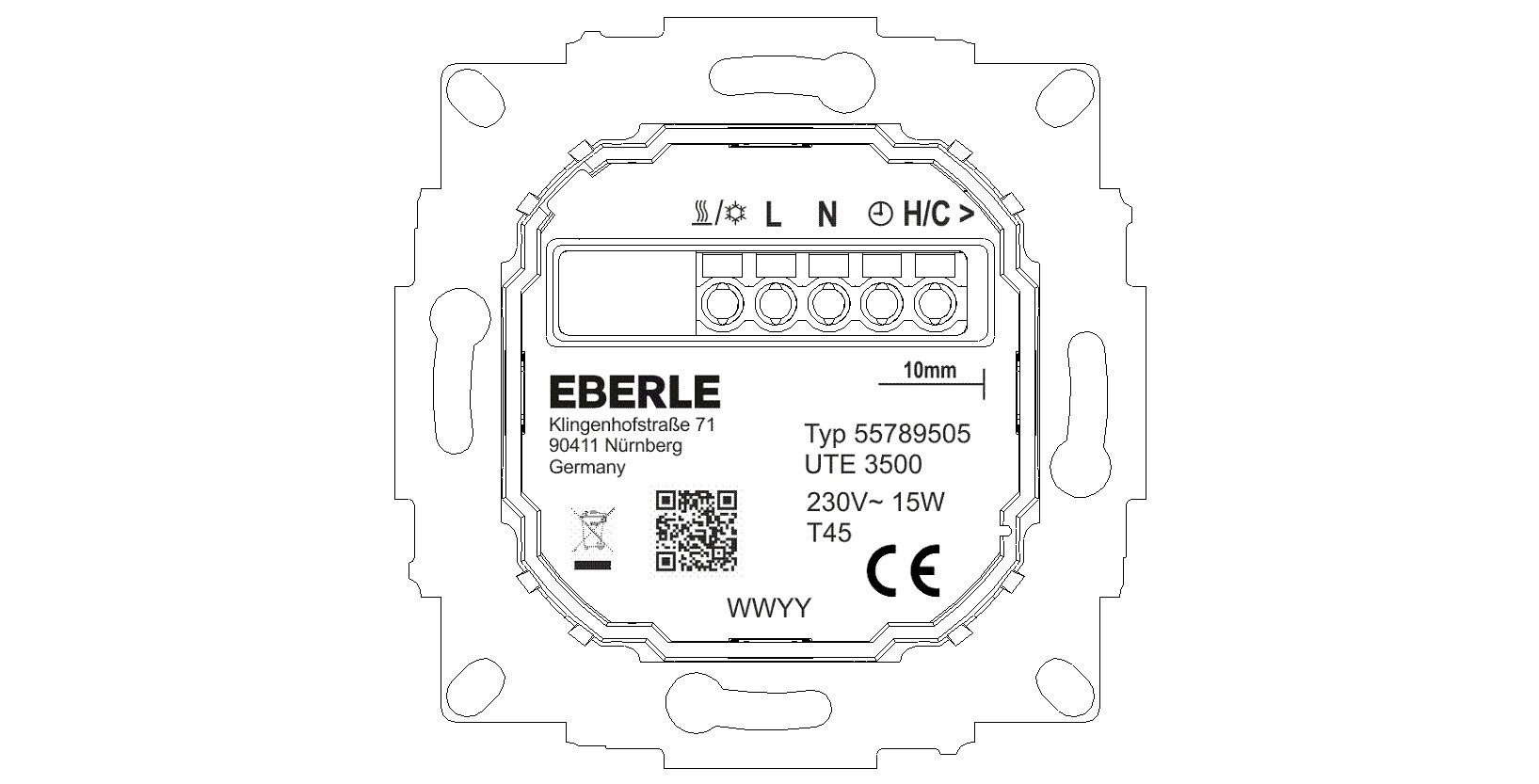 UTE 3500-RAL9010-G-55 Heizen/Kühlen Change Over Eingang